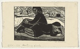 Artist: Groblicka, Lidia. | Title: Resting girls | Date: 1956-57 | Technique: woodcut, printed in black ink, from one block