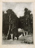 Artist: LINDSAY, Lionel | Title: The bathers | Date: 1917 | Technique: aquatint, etching and roulette, printed in black ink, from one plate | Copyright: Courtesy of the National Library of Australia