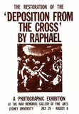 Artist: b'MUSEUM CURATORS CLASS' | Title: bThe restoration of the 'Deposition from the Cross' by Raphael. A photographic exhibition. | Date: 1976 | Technique: b'screenprint, printed in purple ink, from one stencil'