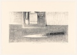 Title: Knife and postcard | Date: 2004 | Technique: lithograph, printed in black ink, from one stone