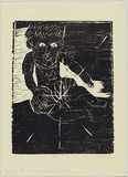 Artist: b'WALKER, Murray' | Title: b'Benjamin at play.' | Date: 1966 | Technique: b'woodcut, printed in black ink, from one block'
