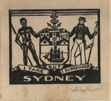 Artist: FEINT, Adrian | Title: Sydney; I take but I surrender. | Date: c.1930 | Technique: wood-engraving, printed in black ink, from one block | Copyright: Courtesy the Estate of Adrian Feint