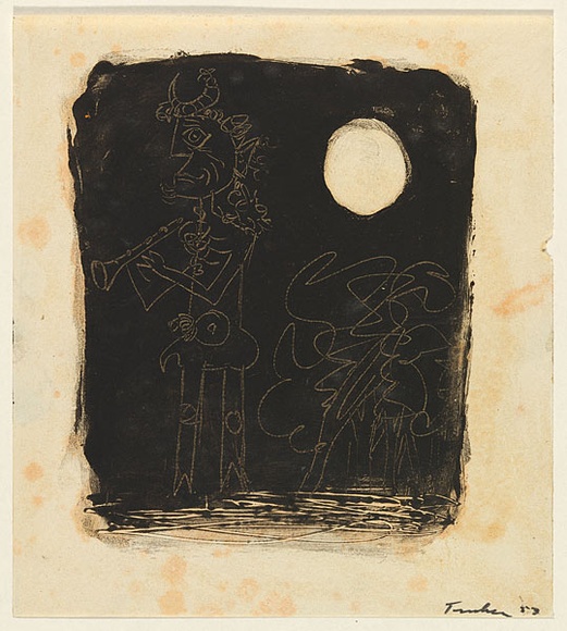 Artist: b'Tucker, Albert.' | Title: b'Pan' | Date: (1953) | Technique: b'monotype, printed in black ink, from one plate' | Copyright: b'\xc2\xa9 Barbara Tucker courtesy Barbara Tucker'