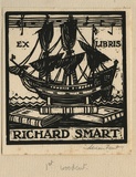 Artist: FEINT, Adrian | Title: Bookplate: Richard Smart. | Date: (1925) | Technique: wood-engraving, printed in black ink, from one block | Copyright: Courtesy the Estate of Adrian Feint