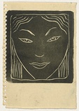 Artist: b'Bell, George..' | Title: b'(Greek head).' | Technique: b'linocut, printed in black ink, from one block'