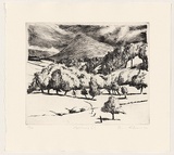 Artist: AMOR, Rick | Title: Arthurs Creek. | Date: 1992 | Technique: etching, printed in black ink with plate-tone, from one plate
