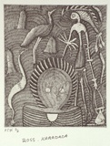 Artist: b'KARADADA, Ross' | Title: b'not titled #2 [wandjina and bradshaw]' | Date: 1994, proofed | Technique: b'etching, printed in black ink, from one plate'