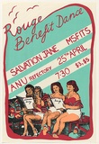 Artist: b'Alder, Alison.' | Title: b'Rouge benefit dance. Salvation Jane, Msfits.' | Date: (1980-81) | Technique: b'screenprint, printed in colour, from multiple stencils'