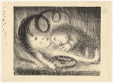 Artist: BOYD, Arthur | Title: St Clare attending to St Francis. | Date: (1965) | Technique: lithograph, printed in balck ink, from one plate | Copyright: Reproduced with permission of Bundanon Trust