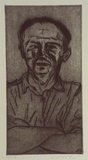 Artist: b'Lincoln, Kevin.' | Title: b'not titled [Noel McKenna]' | Date: 2000, May | Technique: b'etching, printed in black ink, from one plate'