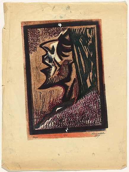 Title: b'Christ' | Date: 1959 | Technique: b'linocut, printed in colour, from multiple blocks'