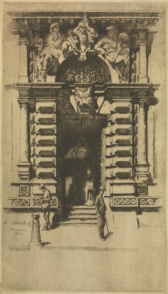 Artist: Shirlow, John. | Title: Doorway, Bank of Victoria, Melbourne. | Date: 1924 (dated)