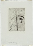 Artist: MADDOCK, Bea | Title: Remembering | Date: December 1966 | Technique: drypoint, printed in black ink, from one copper plate