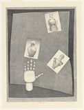 Artist: Brack, John. | Title: A hand with the Etruscans. | Date: 1977 | Technique: lithograph, printed in black ink, from one zinc plate | Copyright: © Helen Brack