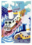 Artist: Ollis, Bernard | Title: Tug boat | Date: 1988 | Technique: screenprint, printed in colour, from multiple stencils