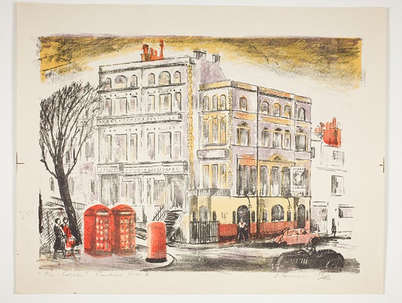 Artist: b'Courier, Jack.' | Title: b'The local London N.W.3.' | Technique: b'lithograph, printed in black ink, from one stone [or plate]'