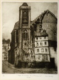 Artist: b'Ashton, Will.' | Title: b'Eglise St. Nicholas Du Chardonnet, Paris.' | Date: 1925 | Technique: b'etching and sandpaper-ground, printed in black ink, from one plate'
