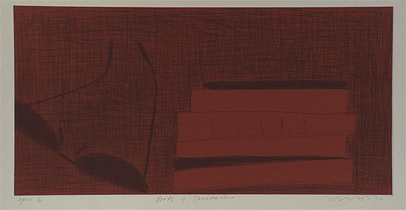 Artist: b'Lincoln, Kevin.' | Title: b'Books and spectacles' | Date: 1994 | Technique: b'etching and drypoint, printed in black ink, from one plate'