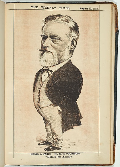 Title: A politician [The Hon. James MacPhearson Grant]. | Date: 15 August 1874 | Technique: lithograph, printed in colour, from multiple stones