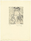 Artist: b'WALKER, Murray' | Title: b'Girl on roller skates' | Date: 1976 | Technique: b'etching, printed in black ink, from one zinc plate'