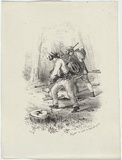 Artist: GILL, S.T. | Title: Diggers on rout to deposit gold. | Date: 1852 | Technique: lithograph, printed in black ink, from one stone