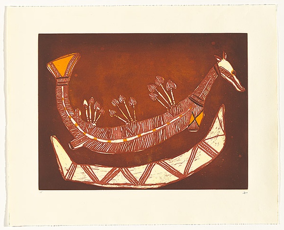 Artist: b'Nadjamarrek, Lofty Bardayal.' | Title: b'Rainbow Serpent' | Date: c.1999 | Technique: b'etching, printed in colour from multiple plates'