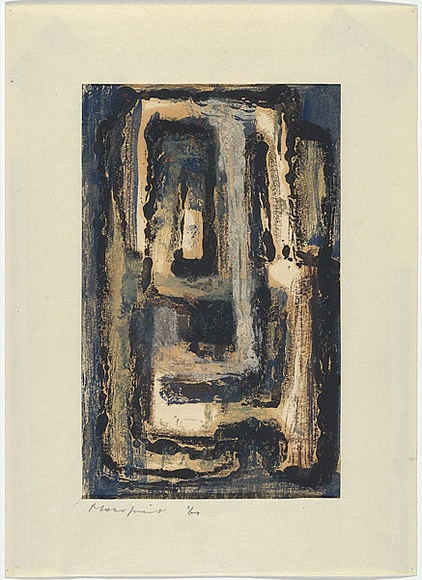 Artist: b'MADDOCK, Bea' | Title: b'Coloured woven forms' | Date: 1959 | Technique: b'monotype, printed in colour in oil paints'