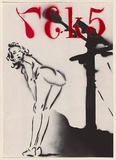 Artist: Reks. | Title: Not titled [woman with streetpole] | Date: 2004 | Technique: stencil, printed in black and red ink, from three stencils