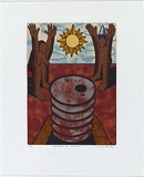 Artist: TREMLETT, Clayton | Title: Homage to water | Date: 1994 | Technique: linocut, printed in colour, from multiple blocks