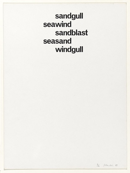 Artist: b'SELENITSCH, Alex' | Title: b'windgull' | Date: 1969 | Technique: b'screenprint, printed in black ink, from one screen'