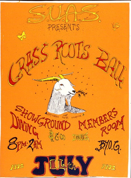 Artist: b'LITTLE, Colin' | Title: b'Grass Roots Ball' | Date: 1972 | Technique: b'screenprint, printed in colour, from multiple stencils'