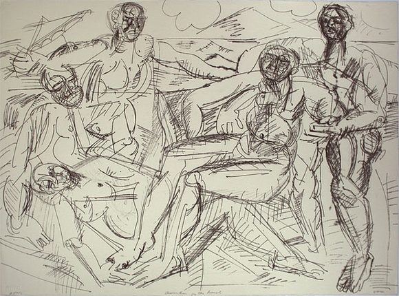 Artist: b'Furlonger, Joe.' | Title: b'Deposition on the beach' | Date: 1990 | Technique: b'lithograph, printed in black ink, from one stone'