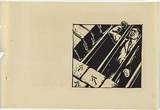 Artist: UNKNOWN, WORKER ARTISTS, SYDNEY, NSW | Title: Not titled (behind bars). | Date: 1933 | Technique: linocut, printed in black ink, from one block