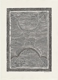 Artist: Cherel, Kumanjayi (Butcher). | Title: Galaroo III [Rainbow serpent III] | Date: 1998 | Technique: linocut, printed in black ink, from one block