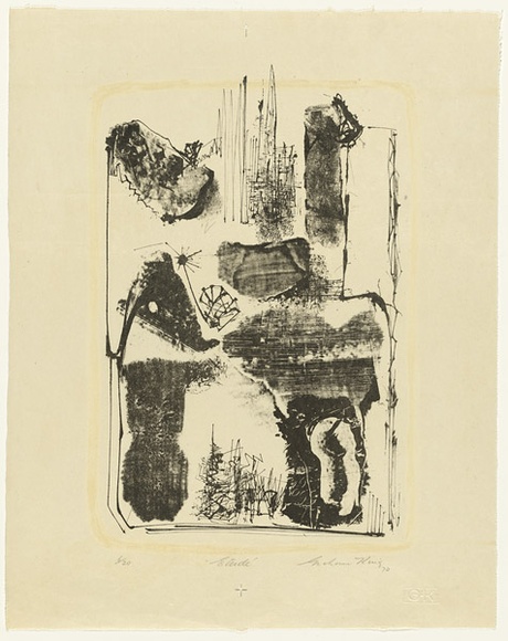 Artist: b'KING, Grahame' | Title: b'Etude' | Date: 1970 | Technique: b'lithograph, printed in colour, from two stones [or plates]'