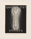 Artist: b'Harding, Richard.' | Title: b'(Re)construction for the metaphysically minded' | Date: 1999, November | Technique: b'etching and aquatint, printed in black ink, from one plate; penciled additions'