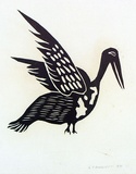 Artist: Tipungwuti, Giovanni (John). | Title: Flying bird | Date: 1971 | Technique: woodcut, printed in black ink, from one block