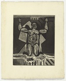 Artist: b'SELLBACH, Udo' | Title: b'(Arms up)' | Date: 1960s | Technique: b'etching and aquatint printed in black ink, from one plate'