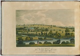 Artist: LYCETT, Joseph | Title: The residence of John McArthur [sic] Esq. near Parramatta, New South Wales. | Date: 1825 | Technique: etching, aquatint and roulette, printed in black ink, from one copper plate; hand-coloured