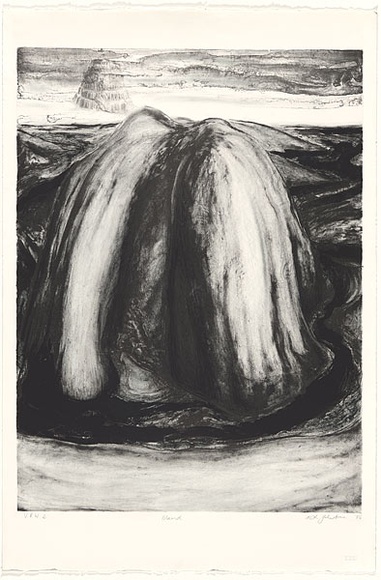 Artist: b'Johnstone, Ruth.' | Title: b'Island' | Date: 1986, December | Technique: b'lithograph, printed in black and blue-black ink, from 2 stones'