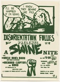 Artist: UNKNOWN | Title: Disorientation Follies presents a swine nite. | Date: 1976 | Technique: screenprint, printed in dark green ink, from one stencil