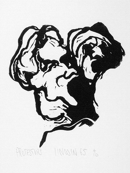 Artist: b'Lincoln, Kevin.' | Title: b'Protesters' | Date: 1965 | Technique: b'linocut, printed in black ink, from one block' | Copyright: b'\xc2\xa9 Kevin Lincoln. Licensed by VISCOPY, Australia'