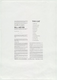 Artist: MEYER, Bill | Title: Title page to Gap Portfolio | Date: 1980 | Technique: screenprint, printed in black ink, from one stencil (text, photo-positive for indirect stencil) | Copyright: © Bill Meyer