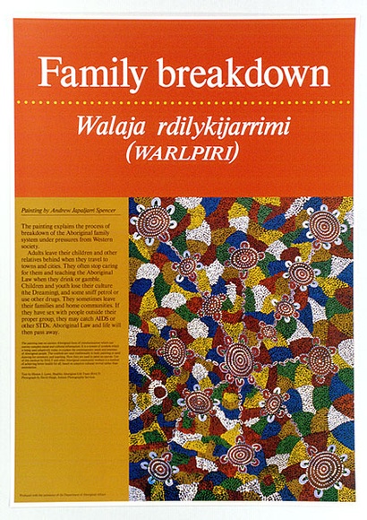 Artist: b'Spencer, Andrew Japaljarri.' | Title: b'Family breakdown' | Technique: b'offset lithograph'