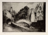 Artist: b'MORT, Eirene' | Title: b'Pont de Sucre, Bruges' | Date: 1912 | Technique: b'etching, printed in black ink, from one plate'