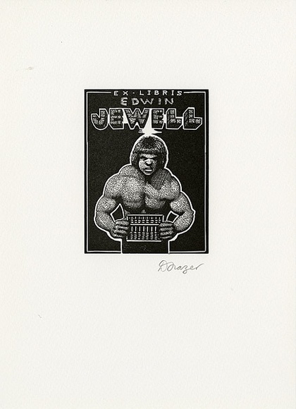 Artist: b'Frazer, David.' | Title: b'Edwin Jewell' | Date: c.2001 | Technique: b'wood-engraving, printed in black in, from one block'