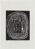 Artist: Deeaggadditt Phillips, Dennis. | Title: The left hand and right hand giant man. | Date: 1986 | Technique: linocut, printed in black ink, from one block