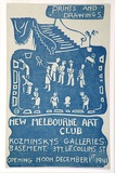 Artist: OGILVIE, Helen | Title: Invitation: Prints and Drawings, New Melbourne Art Club, 1941 | Date: 1941 | Technique: linocut, printed in blue ink, from one block
