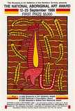 Artist: b'Campbell (Jnr.), Robert' | Title: b'The National Aboriginal Art Award 12 - 25 September 1988.' | Date: 1988 | Technique: b'screenprint, printed in colour, from four stencils'