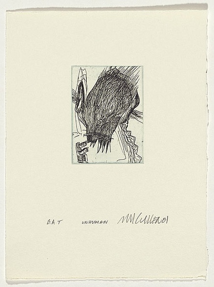 Artist: b'Cullen, Adam.' | Title: b'Unhuman' | Date: 2001 | Technique: b'etching, printed in black ink, from one plate'